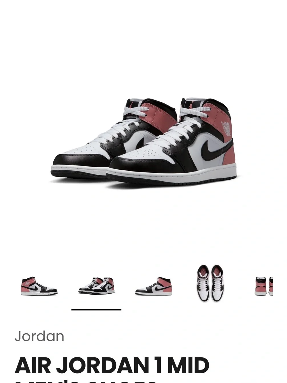 Jordan Air Jordan 1 Mid Rust, Black & White M9.5 W11